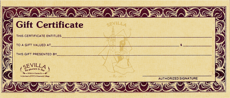 Gift Certificate Preview